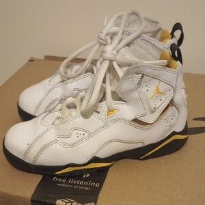 Jordan Kids White and Gold Sneakers